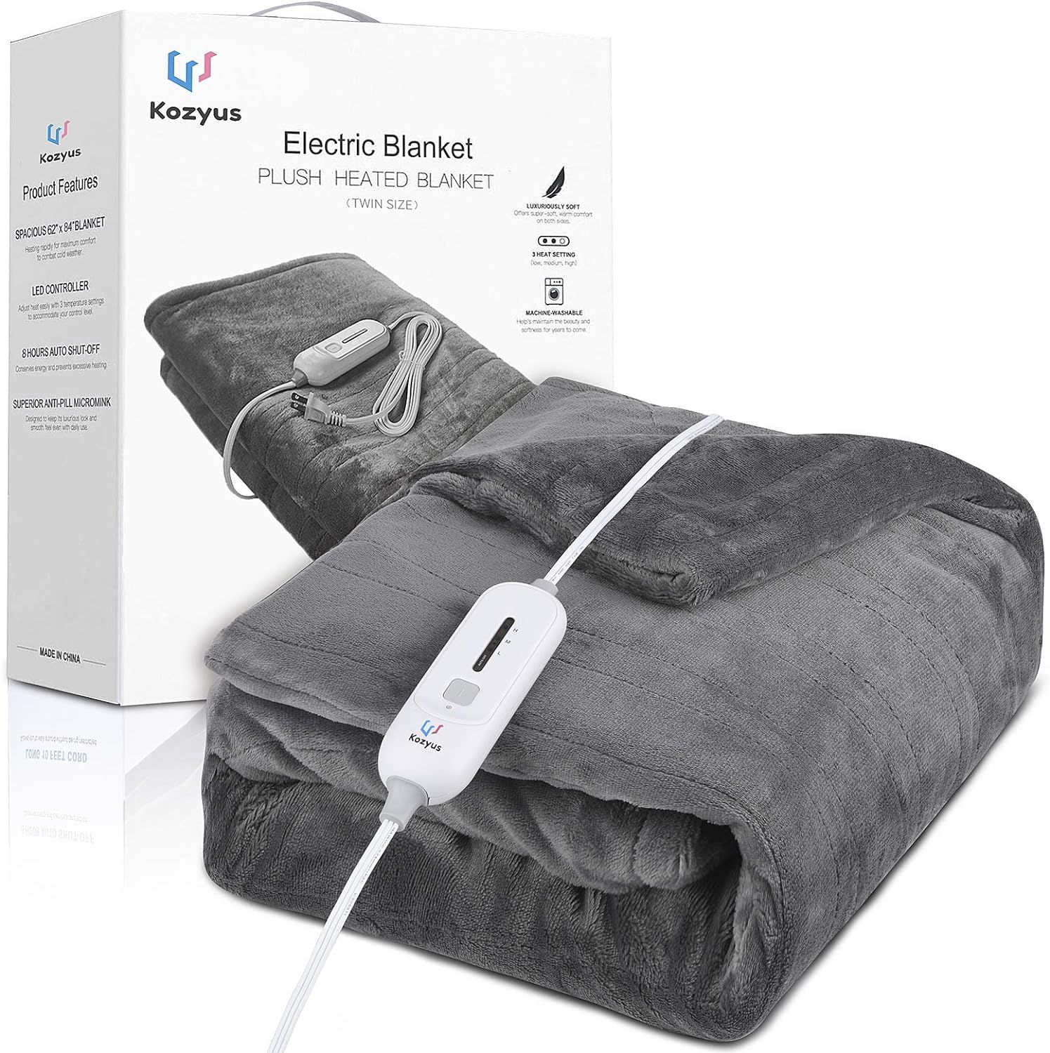 Kozyus Electric Heated Blanket Twin Size, Ultra Soft Flannel Fast Heating Blanket with 3 Heat Set... | Amazon (CA)