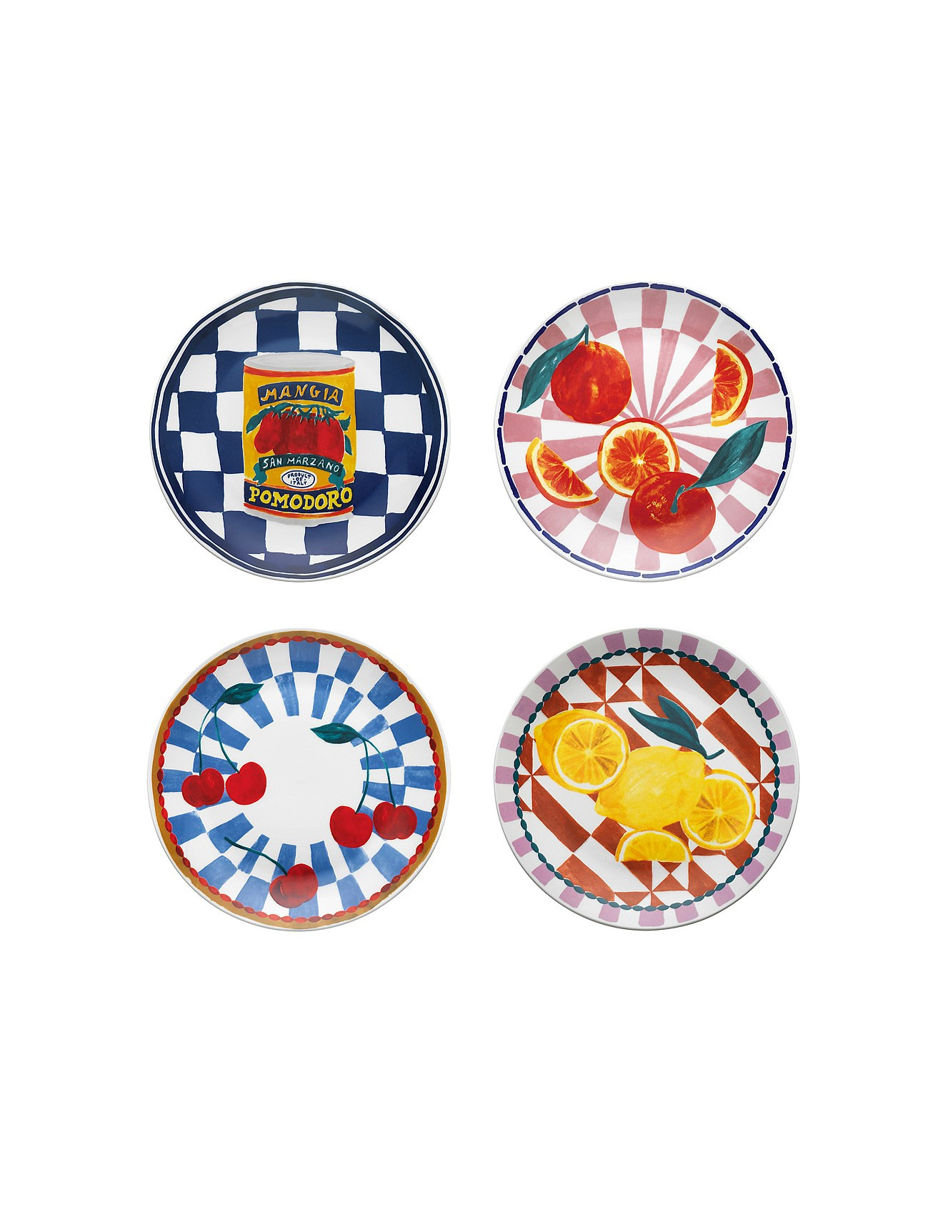 Valentina Set of 4 Side Plates 20cm Assorted | David Jones (Australia & New Zealand)