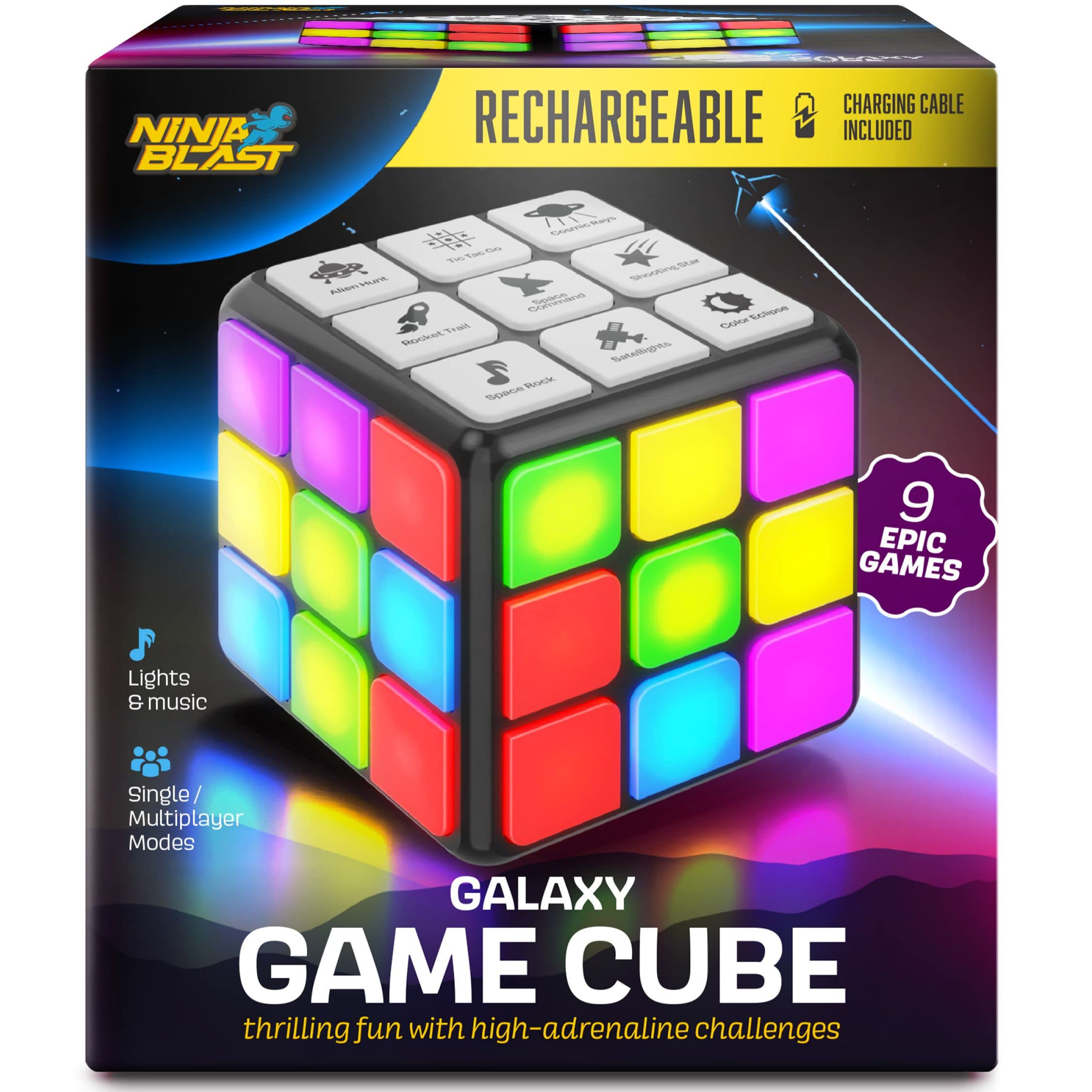 Rechargeable Game Activity Cube - 9 Fun Brain & Memory Games - Cool Toys for Boys and Girls - Bir... | Amazon (US)
