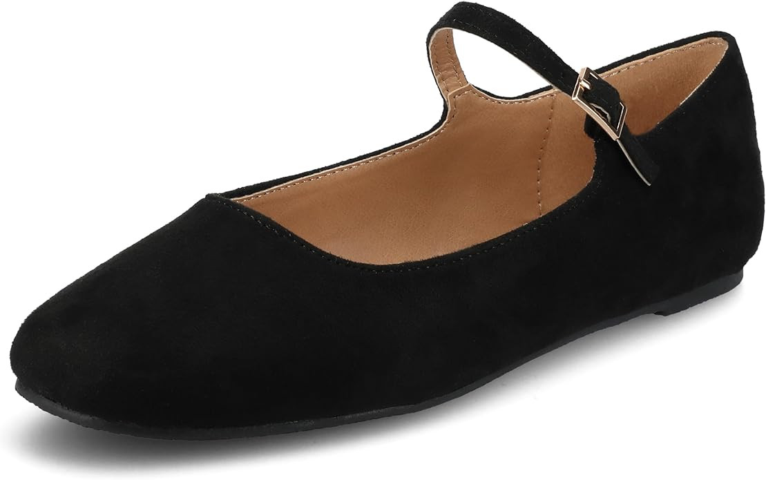 Journee Collection Women's Carrie Mary Jane Flat | Amazon (US)