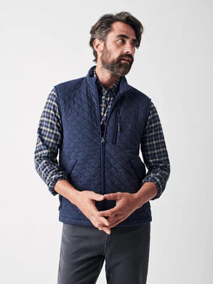 Epic Quilted Fleece Vest - Navy Melange | Faherty