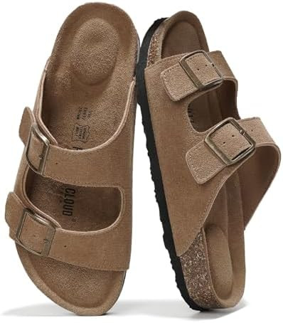 Project Cloud 100% Genuine Leather Flat Sandals Women 2026 Beach Essentials Womens Sandals Memory... | Amazon (US)