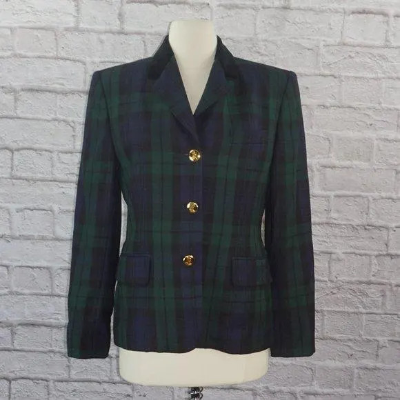 Vintage 90s Ralph Lauren Tartan Plaid Worsted Wool Blazer 4 | Etsy (US)