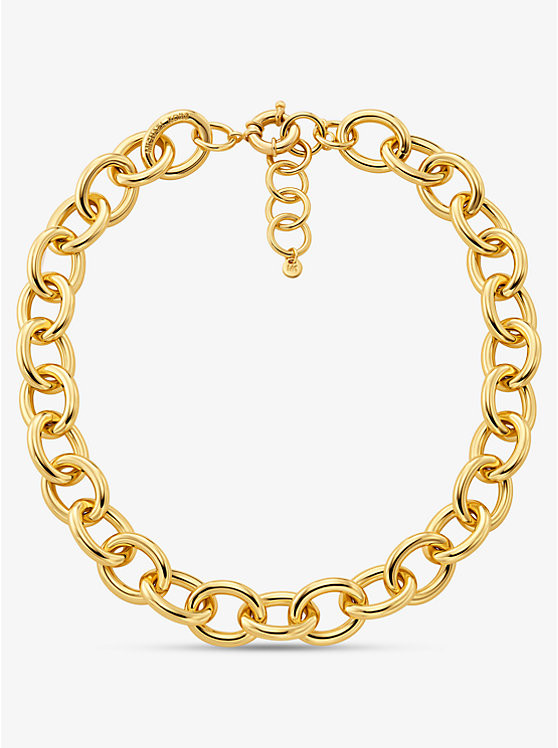 Large Precious Metal-Plated Brass Chain Link Necklace | Michael Kors US