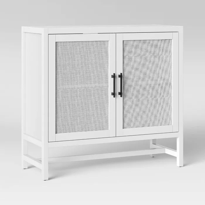 Warwick 2 Door Wood & Rattan Accent Cabinet - Threshold™ | Target