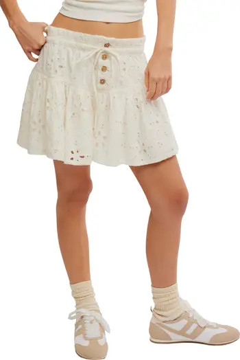 Roselle Eyelet Tie Waist Miniskirt | Nordstrom