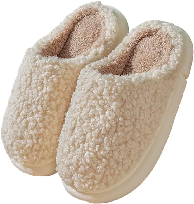 Cozy Memory Foam Fuzzy Slippers Indoor Outdoor Fluffy Faux Fur Sherpa House Shoes with Non Slip S... | Amazon (US)