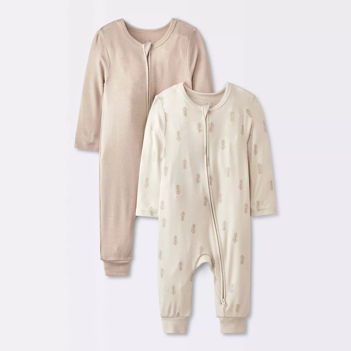 Baby 2pk Leaf So Very Soft Modal Blend Romper - Cloud Island™ Cream | Target
