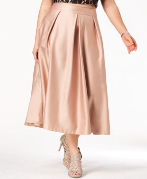 City Chic Trendy Plus Size Satin Midi Skirt | Macys (US)