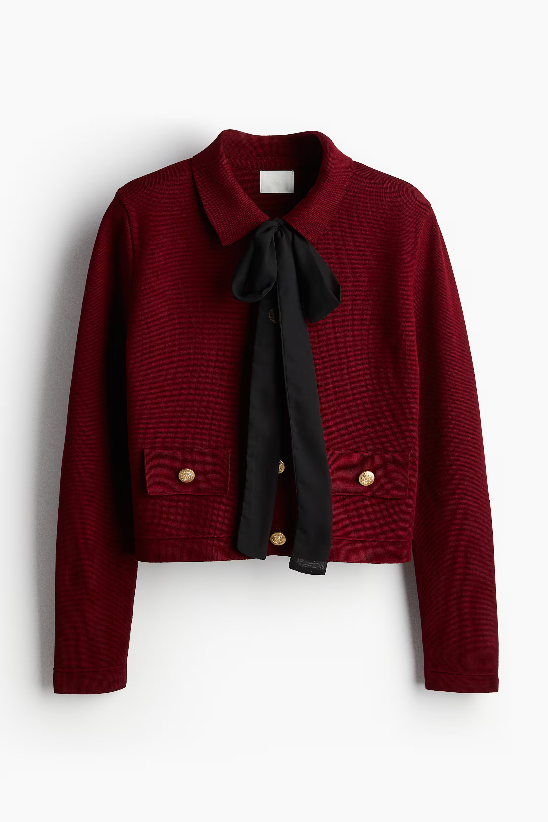 Cardigan mit Bindeband - Langarm - Kurz - Dunkelrot - Ladies | H&M AT | H&M (DE, AT, CH, NL, FI)