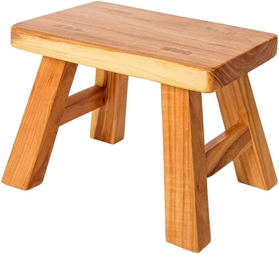 Golden Sun WM Sturdy Step Stool Footstool Solid Wooden 11 inch for Kids Adults Plant Stand Plant ... | Amazon (US)