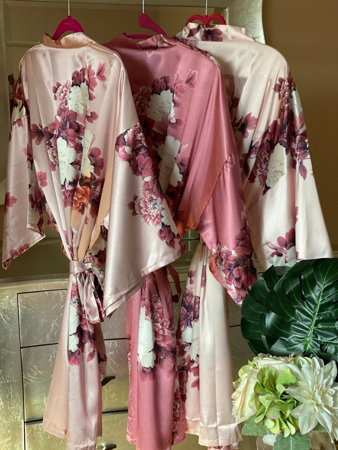 NEW Colors Bridesmaid Robes, Floral Kimono Robe, Bridal Robes, Silk Bridesmaid Robes, Bridal Robe... | Etsy (US)