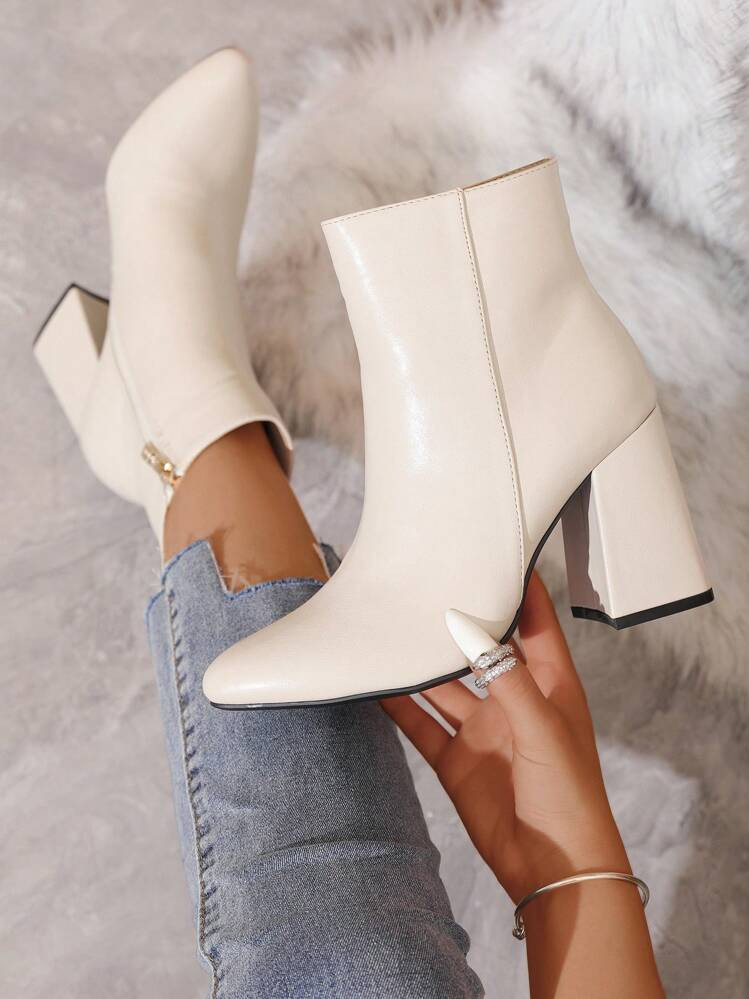 Timesize Apricot Colored Boots For Women, Short Boots, Fashion Ankle Boots, Go With Jeans,Chunky ... | SHEIN