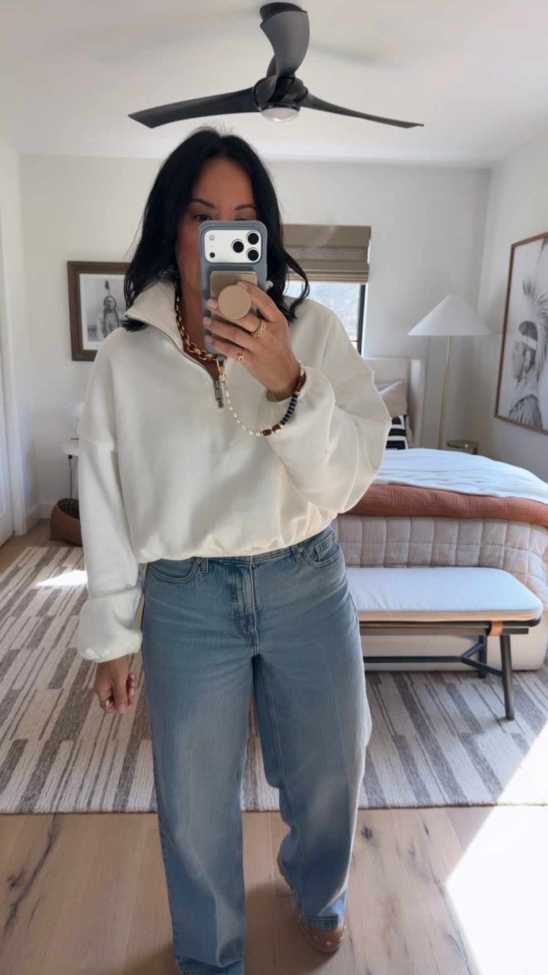 Top size medium, jeans size 8 (they run a little bit so size down if you are between sizes), shoes fit tts. 

#LTKootd #LTKOver40