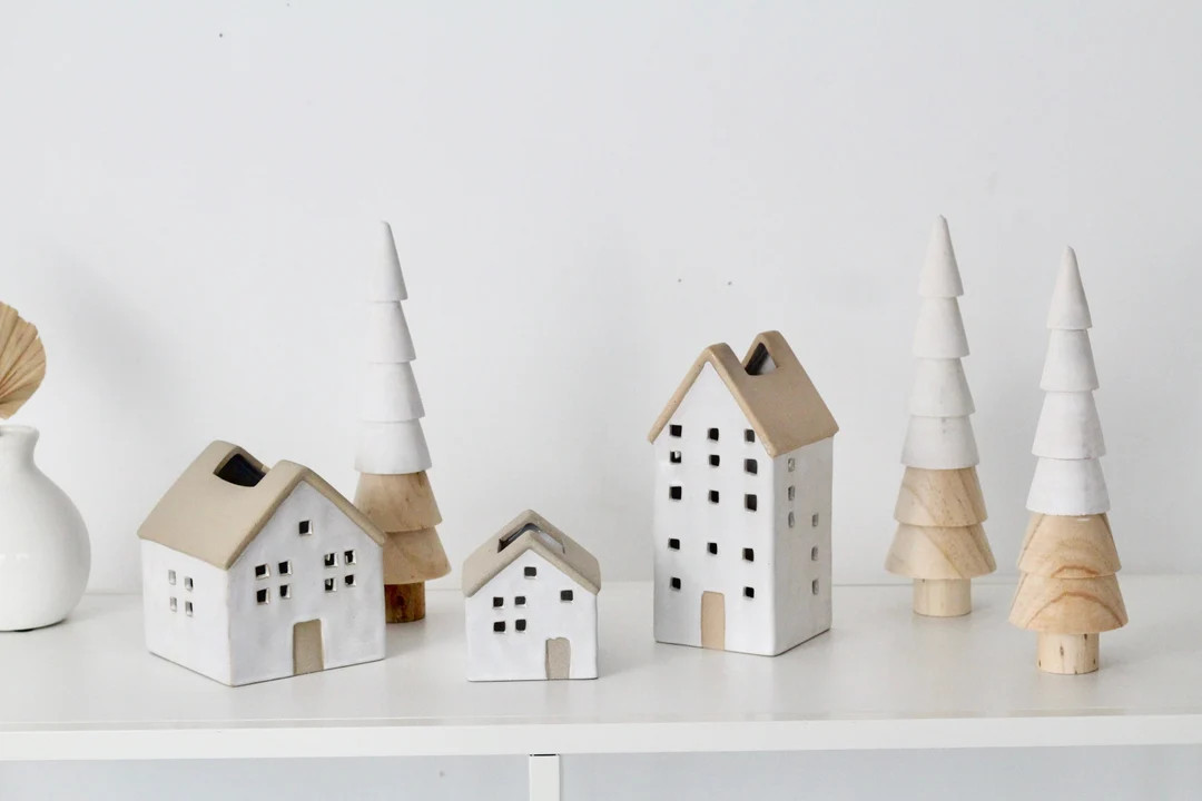 Hygge Christmas Ceramic House  Nordic Village Houses - Etsy | Etsy (US)