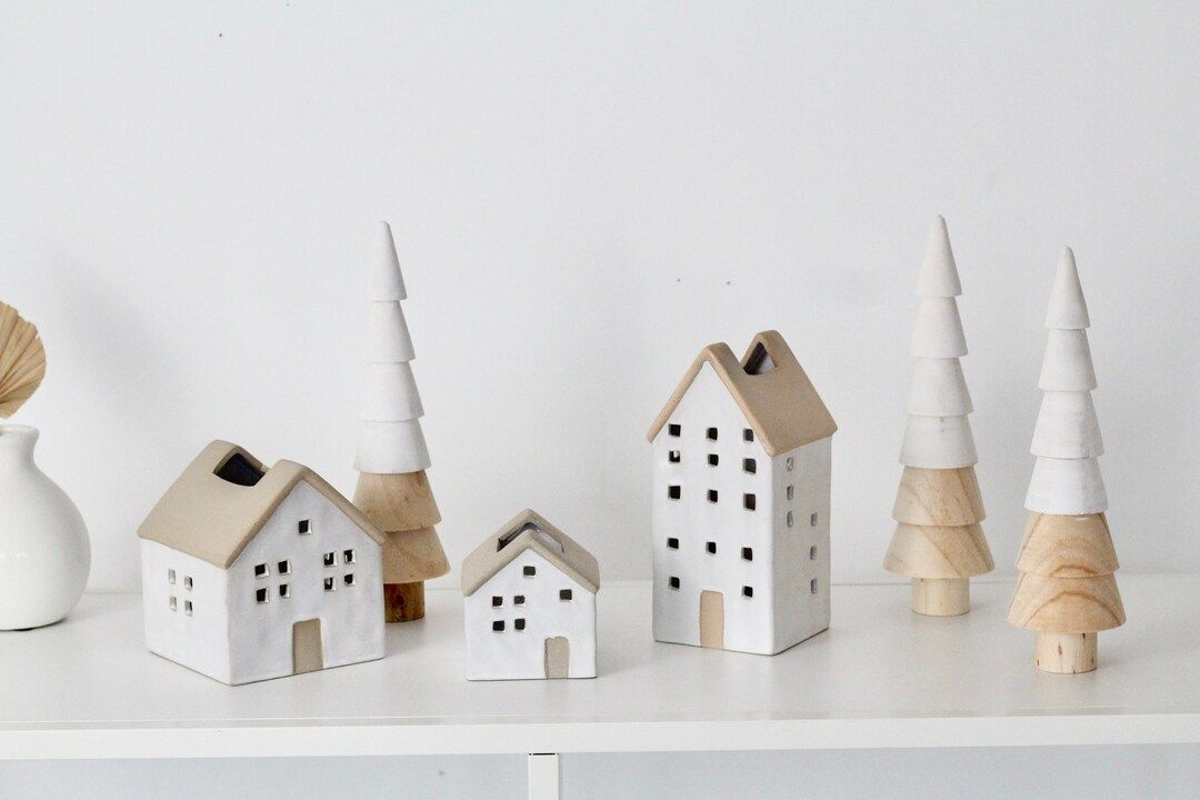 Hygge Christmas Ceramic House  Nordic Village Houses - Etsy | Etsy (US)