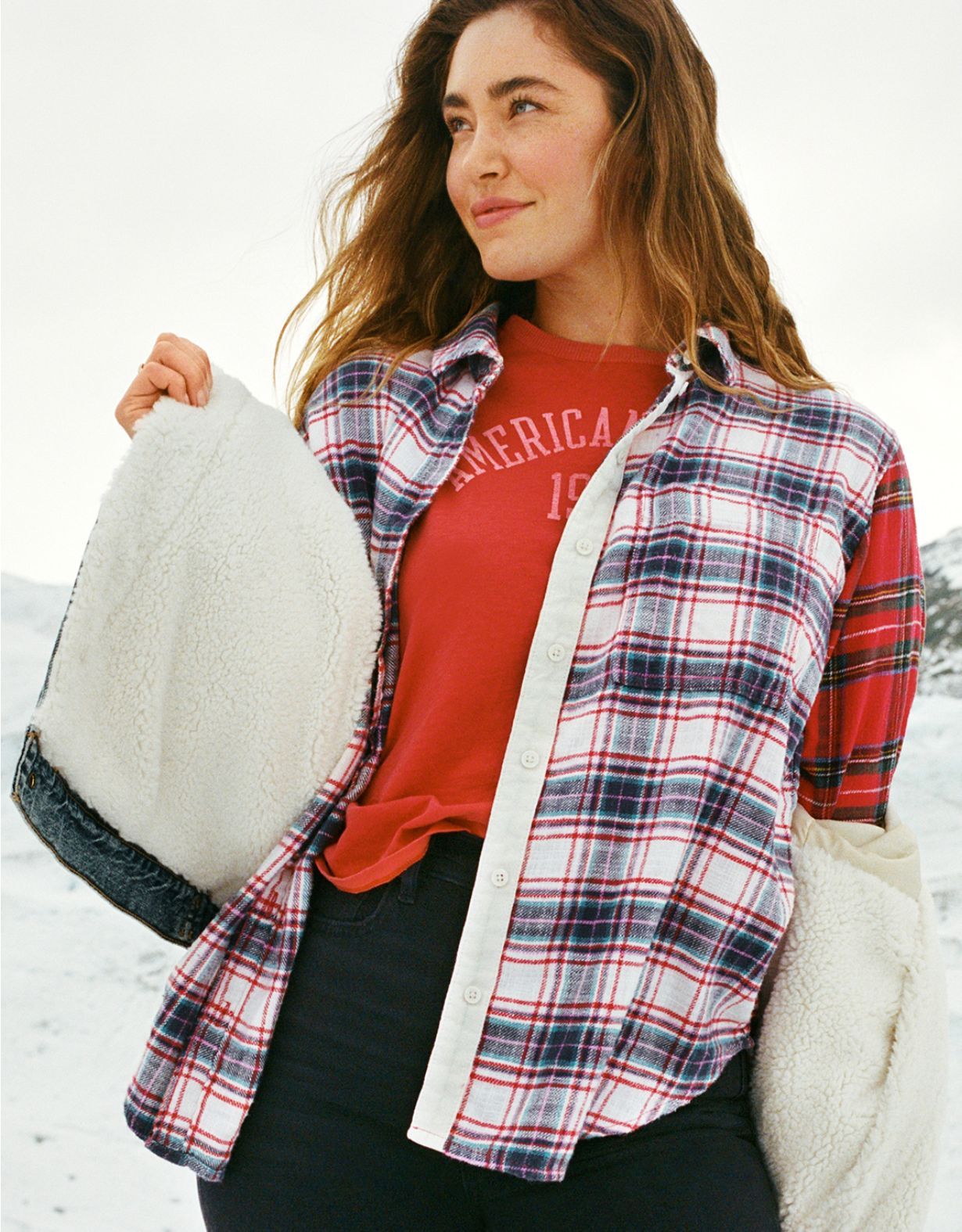 AE Oversized Plaid Button-Up Shirt | American Eagle Outfitters (US & CA)