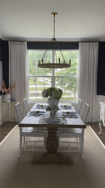 My dining room 🤍

Drapes info:
Name: Liz linen
Color: Beige White
Header style: Tripled pleated
Single panel width & length in inch: 75” Width & 102” Length (102)
Liner type: Privacy, Shading Rate 60%-80%, 90 gsm microfiber white
Single Panel quantity: 2
Memory Shape(yes or no): No

#LTKhome