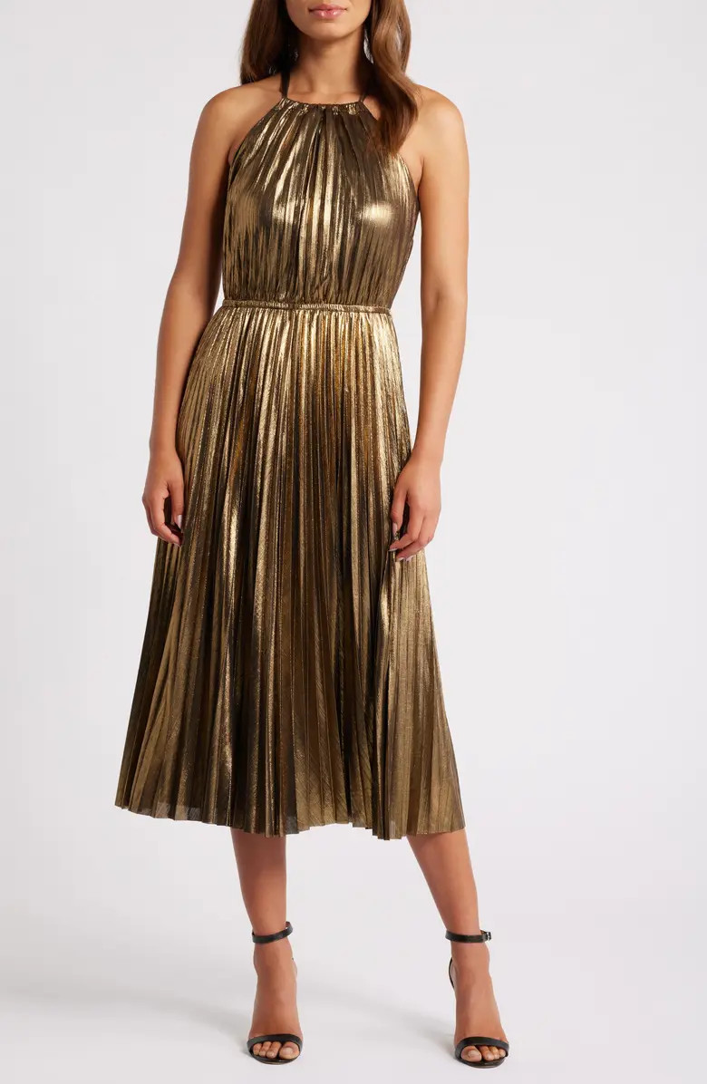 Chelsea28 Metallic Pleated Cocktail Dress | Nordstrom | Nordstrom