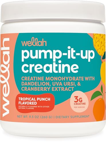 Wellah Creatine for Women - Creatine Monohydrate with Dandelion & Cranberry Extract (50 Servings, Tropical Punch) | Amazon (US)