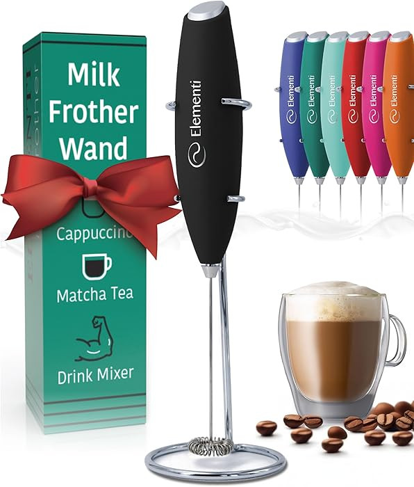 Milk Frother Wand & Electric Stirrer with Stand - Turbo Coffee & Milk Frother Handheld - Hand Hel... | Amazon (US)