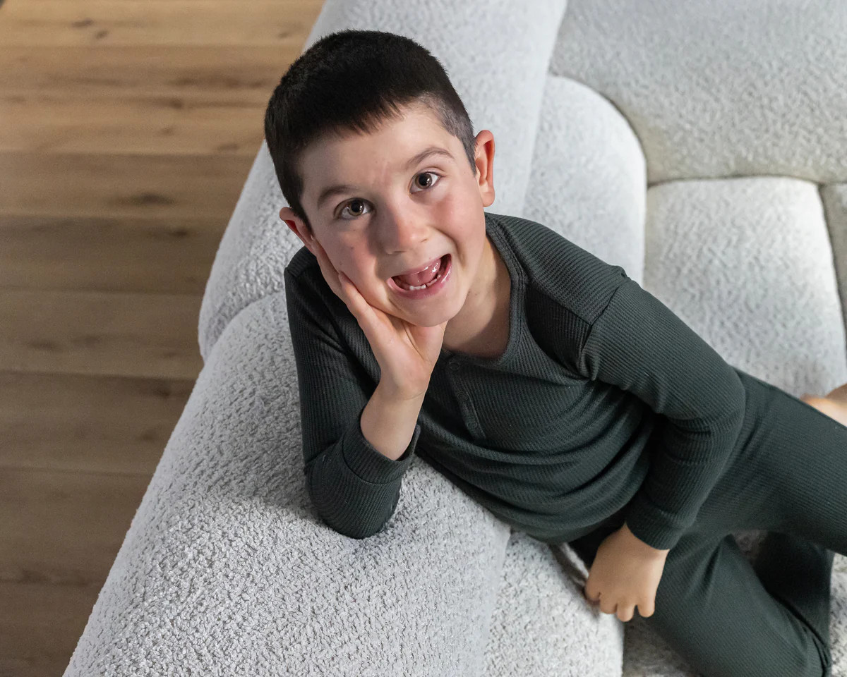 Deep Forest Green Waffle Two Piece Long Pajama Set | Sunset Snuggles