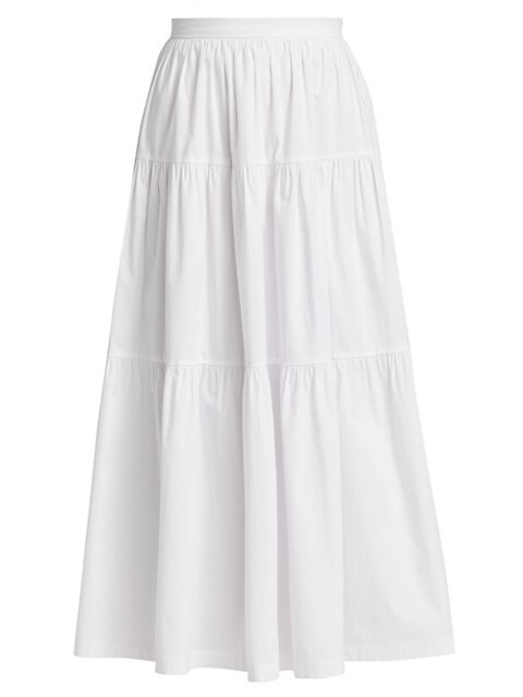 Sea Tiered Midi-Skirt | Saks Fifth Avenue