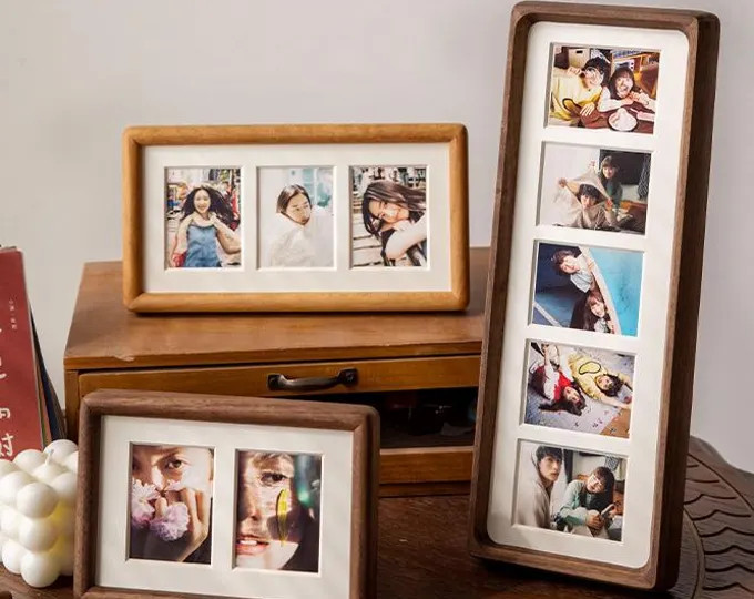 Mother's Day Polaroid Frame with Brass Hearts | Custom Photo Mat (Instax Mini) | Etsy (US)