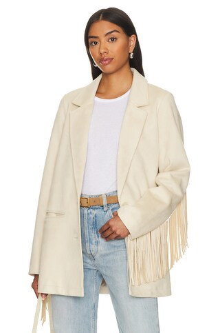 Show Me Your Mumu Sierra Fringe Jacket in Cream Faux Suede from Revolve.com | Revolve Clothing (Global)