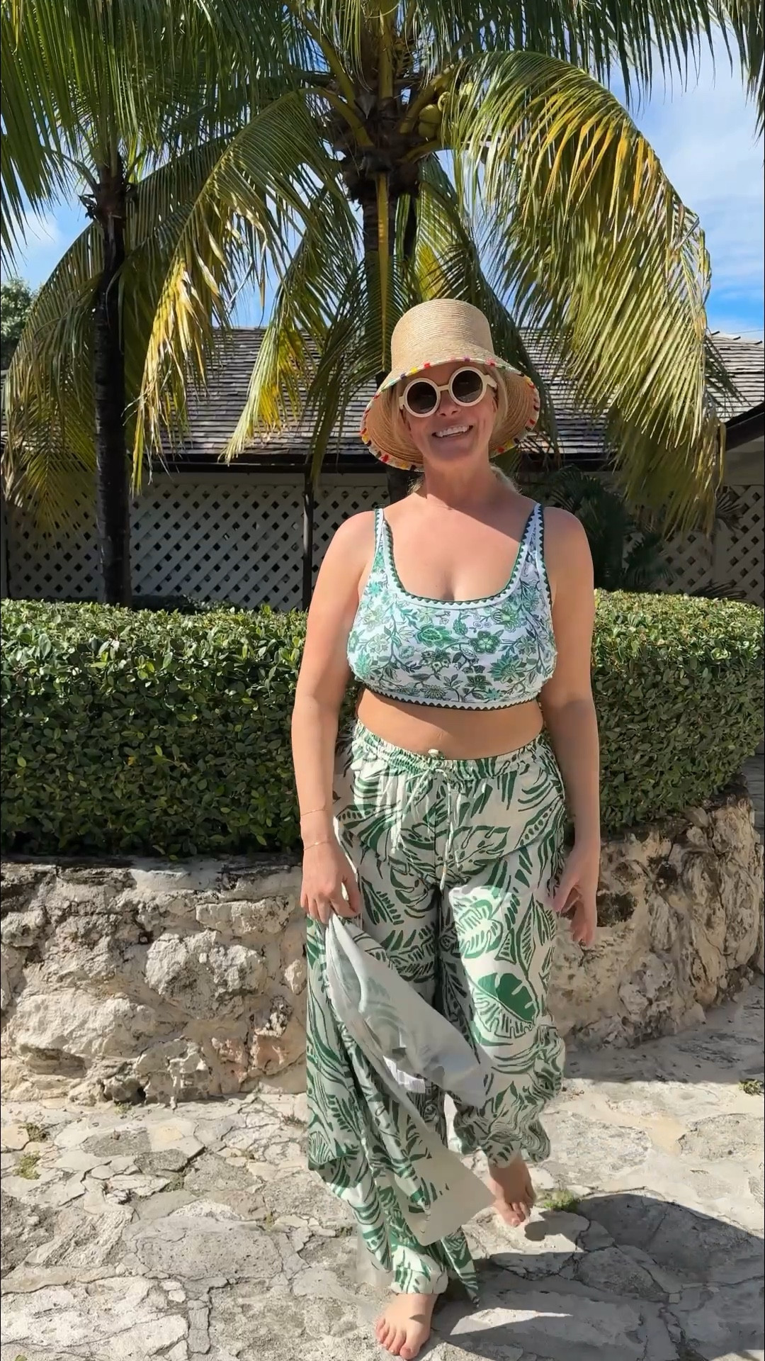 Beach vibes 💚 this silk pant + scarf top are the perfect beach to cocktails pieces! And match this green printed bikini perfectly. Wearing a L in everything

#LTKTravel #LTKootd #LTKFindsUnder50