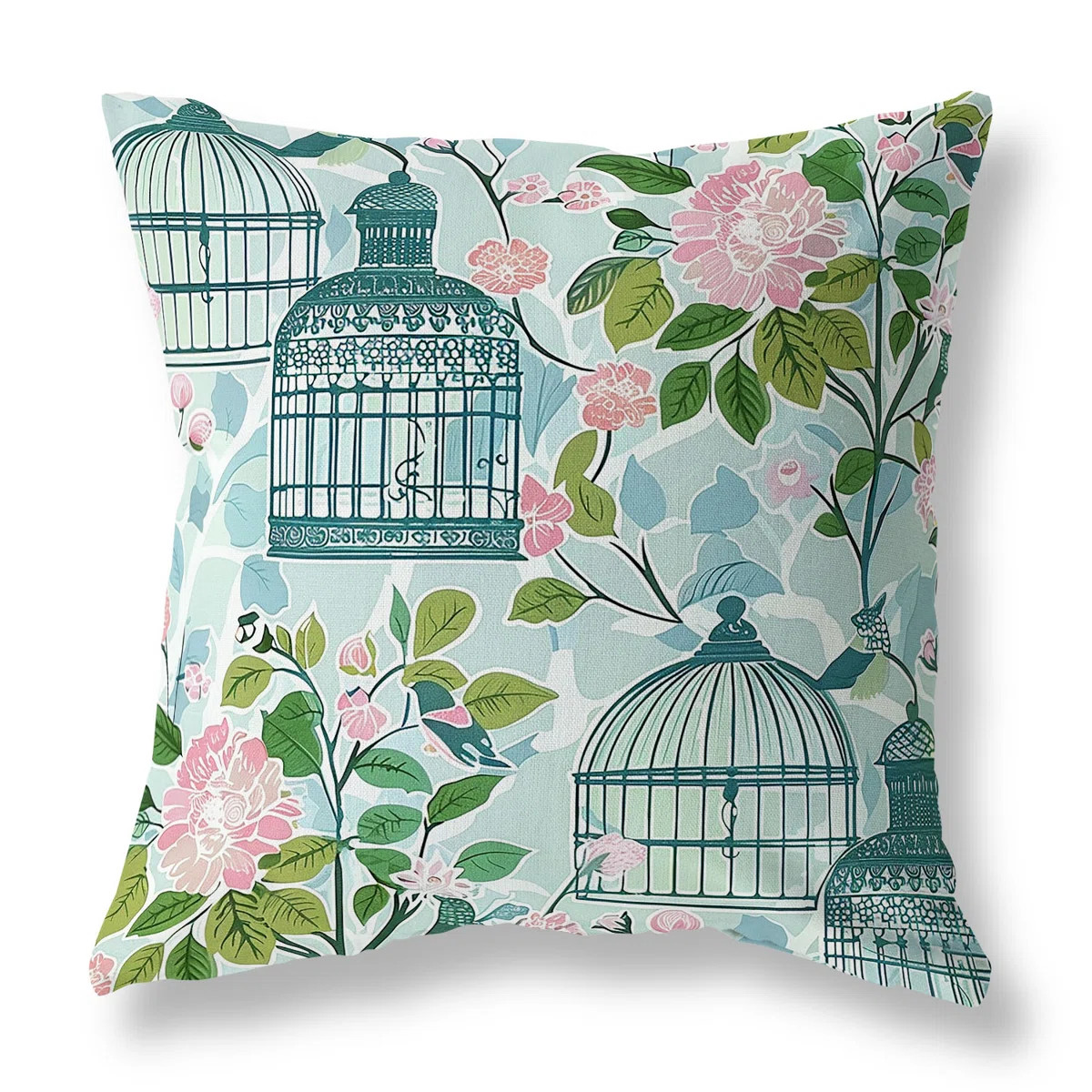 Blossoming Birdhouse Indoor/Outdoor Square Throw Pillow | Wayfair North America