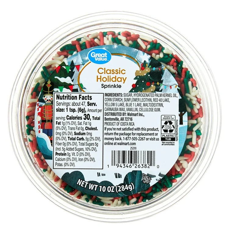Great Value Classic Holiday Sprinkle Mix, 10 oz - Walmart.com | Walmart (US)