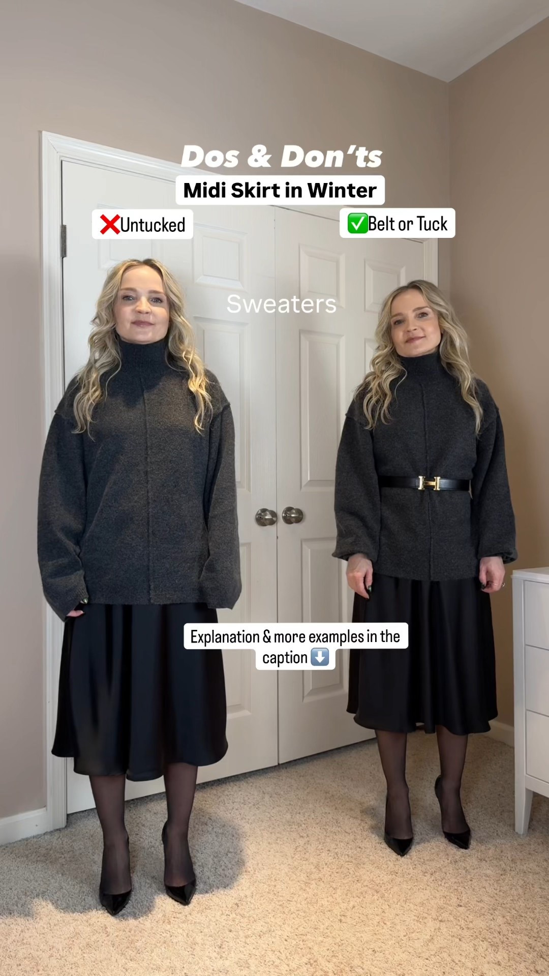 Midi skirt, midi skirt styling in winterr

#LTKSeasonal #LTKWorkwear #LTKPetite