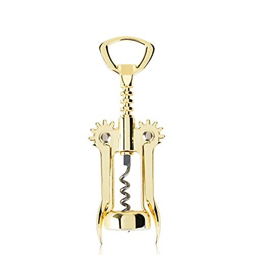 Viski Winged Corkscrew Wine Bottle Opener, Gold Plated Finish, Non-stick Coated Worm, 9.25" | Amazon (US)