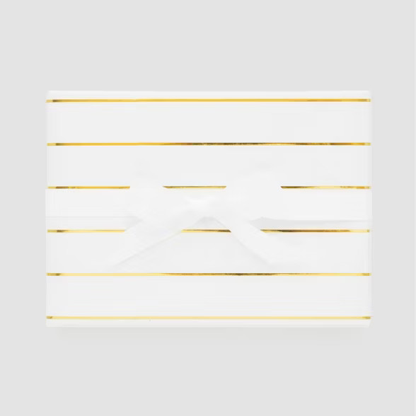 White with Gold Stripe Gift Wrap, Single Roll - Sugar Paper™ | Target