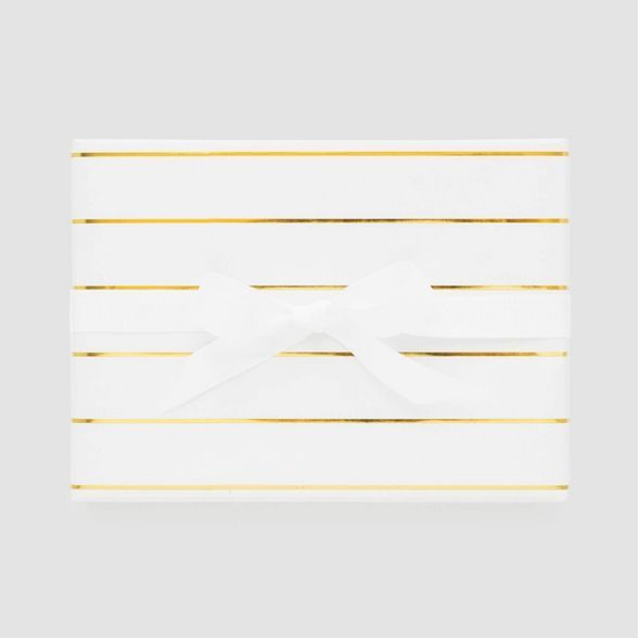 White with Gold Stripe Gift Wrap, Single Roll - Sugar Paper™ | Target