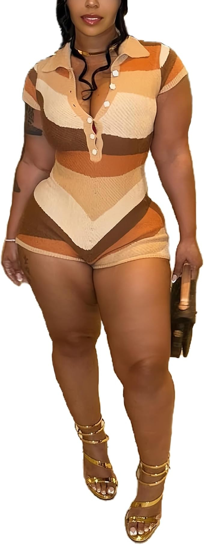 VOIKERDR Summer Jumpsuits for Women Knit Short Sleeve One Piece Short Rompers Sexy Crochet Outfit... | Amazon (US)