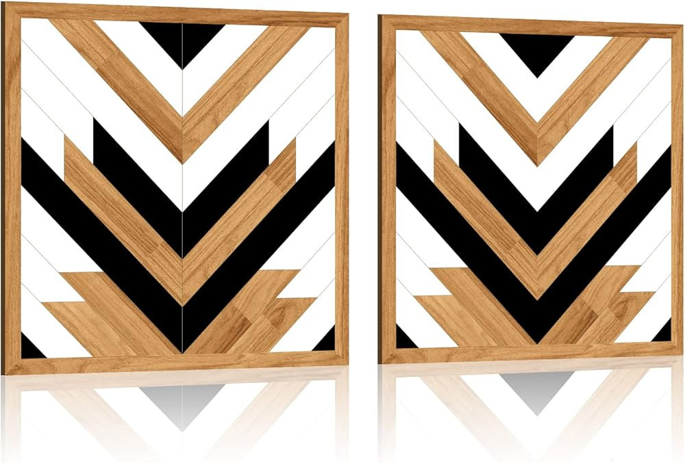 Yulejo Farmhouse Home Wall Decor Wooden Aztec Diamond Sign Wall Art Wood Geometric Diamond Frame ... | Amazon (US)