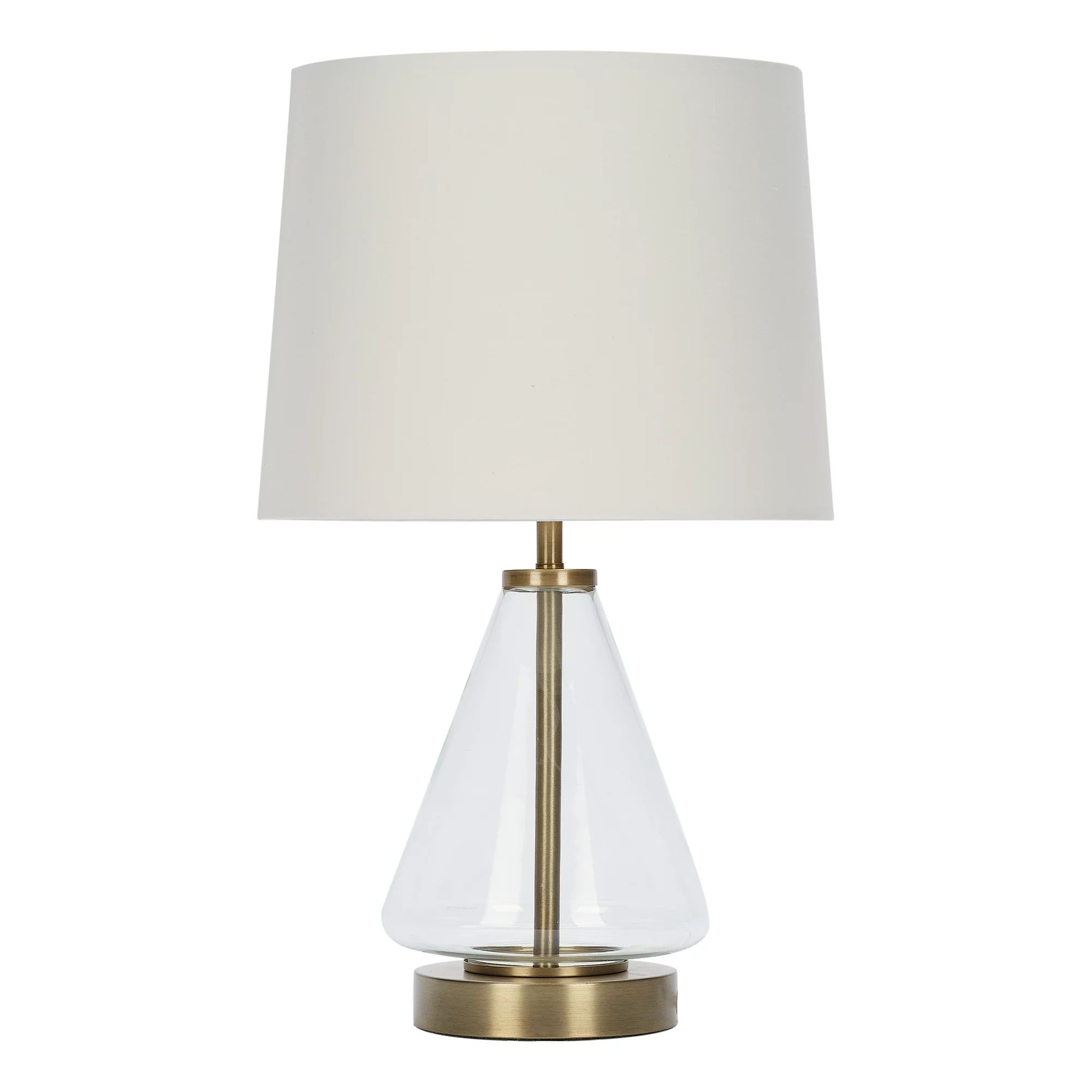 Better Homes and Gardens Glass with Brass Base Table Lamp, 18" H | Walmart (US)
