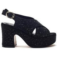 Moda In Pelle Nakara Block Heels - Jet Black | Very (UK)