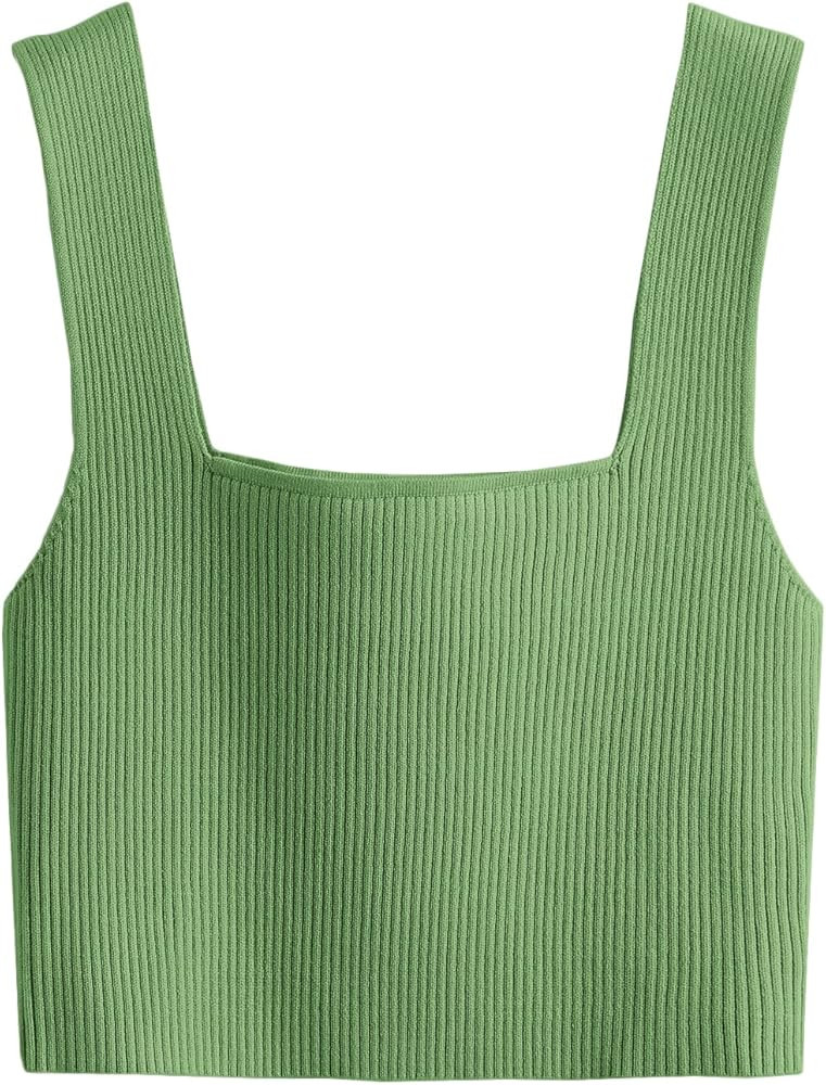 Verdusa Women's Sleeveless Letter Print Strappy Rib-Knit Cami Crop Top | Amazon (CA)