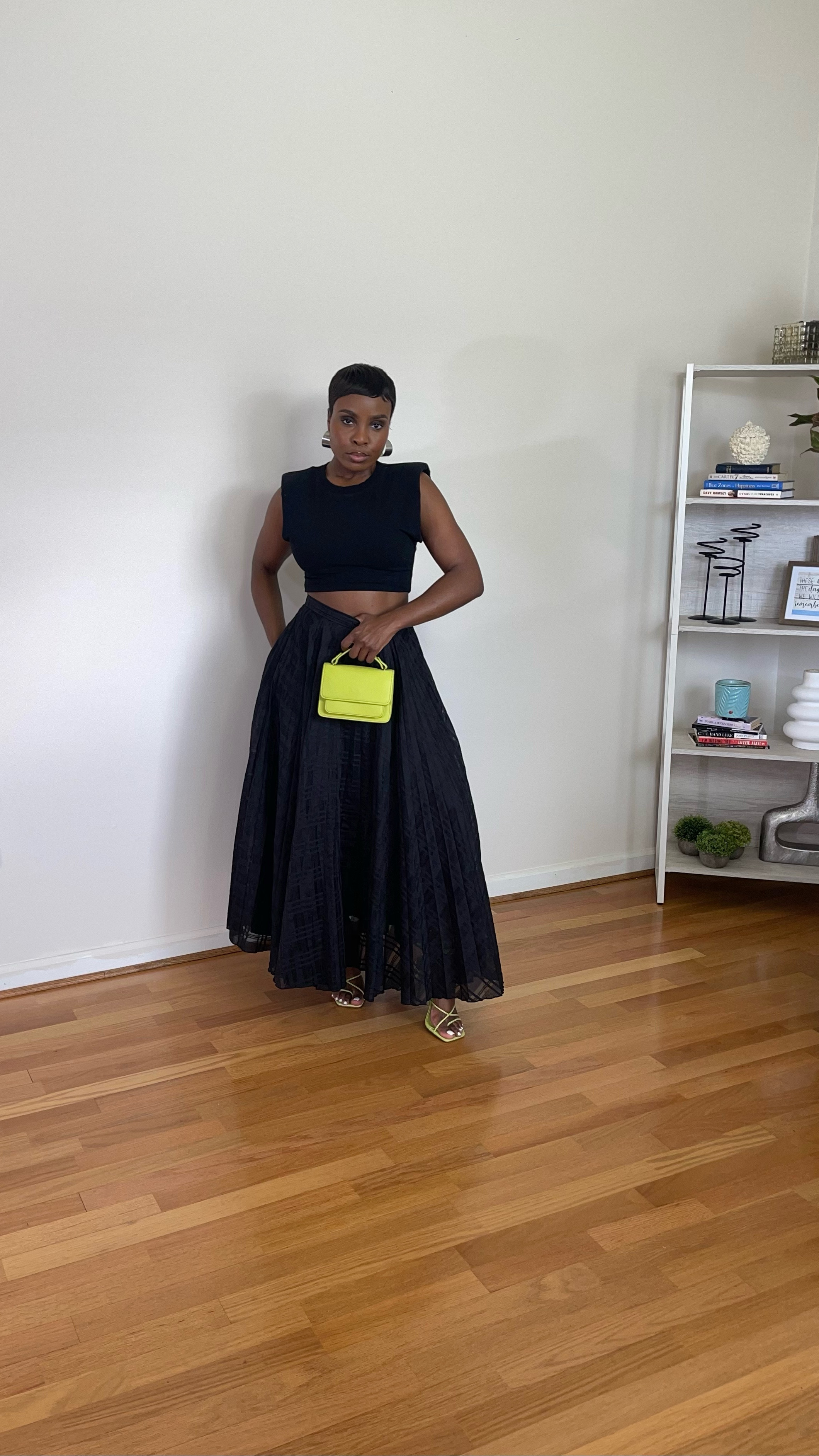 Black pleated maxi skirt, neon, green purse, neon, green sandals, summer, black outfit

#LTKStyleTip #LTKSummerEdit #LTKSeasonal