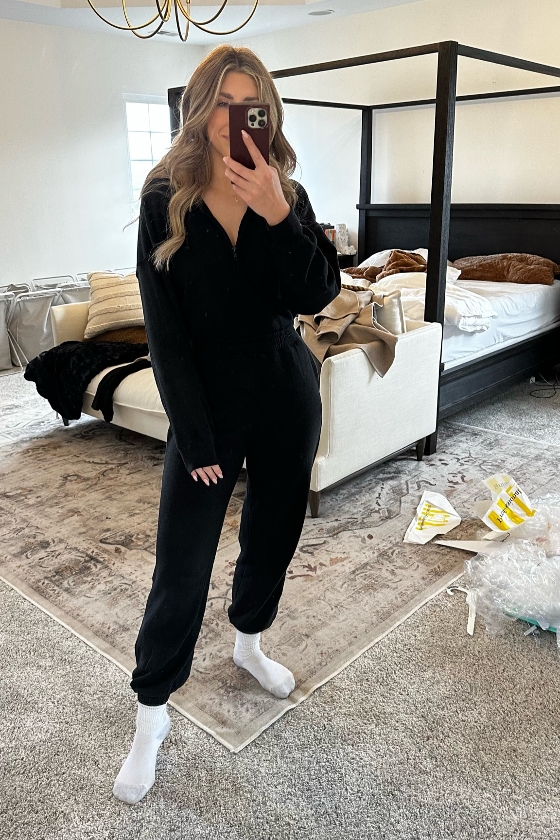 Today’s cozy outfit!! Cold weather, outfit details, one piece sweats, Abercrombie 

#LTKfindsunder100 #LTKSeasonal