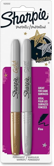 Sharpie Metallic Fine Point Permanent Markers 2/Pkg-Gold & Silver | Amazon (US)