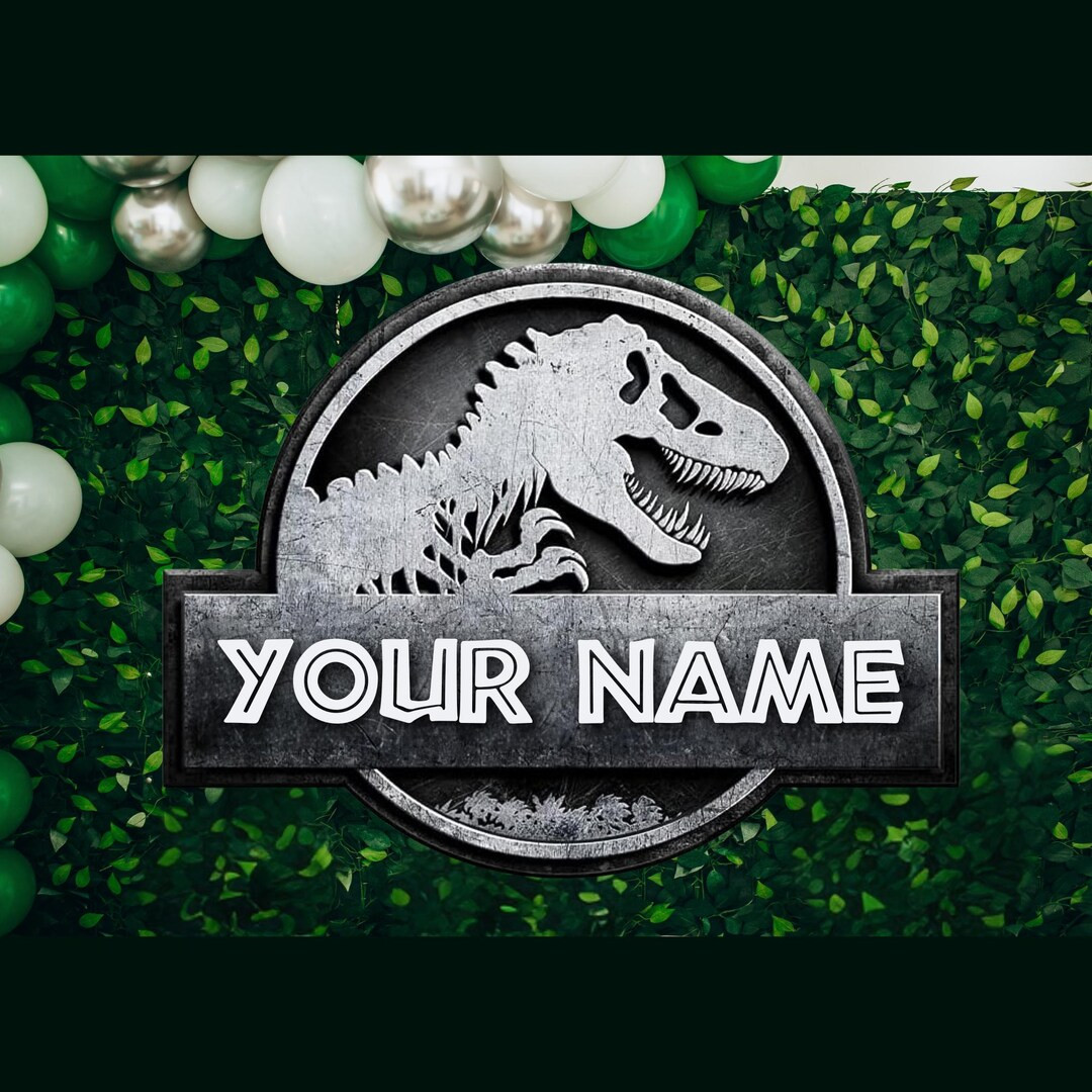 Custom Jurassic Park Logo Silver | Jurassic World Rebirth | Personalized Name | Kids Dinosaur Bir... | Etsy (US)
