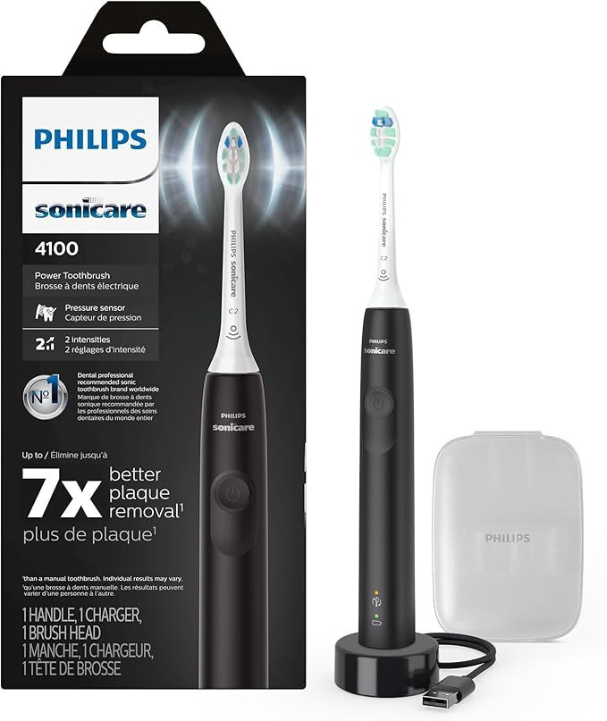 Philips Sonicare 4100 Rechargeable Electric Toothbrush, Advanced Plaque Removal, Pressure Sensor,... | Amazon (US)