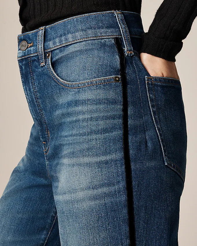 Denim trouser jean with velvet stripe | J. Crew US