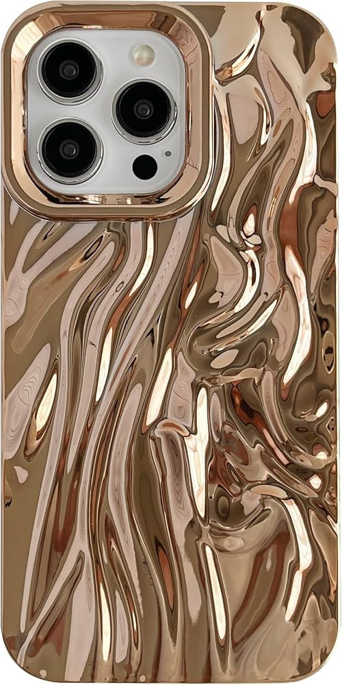 Caseative for iPhone 15 Pro Max Case,Pleated Water Ripple Chrome Wave Pattern Soft Compatible wit... | Amazon (US)