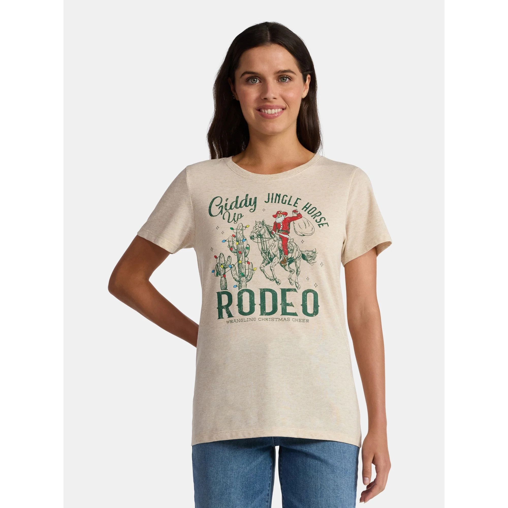 Christmas Women's Jingle Horse Graphic Tee from Holiday Time, Sizes S-XXXL - Walmart.com | Walmart (US)