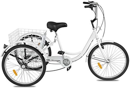 Adult Tricycles 1/7 Speed, Adult Trikes 24 inch 3 Wheel Bikes, with Shopping Basket for Seniors, ... | Amazon (US)